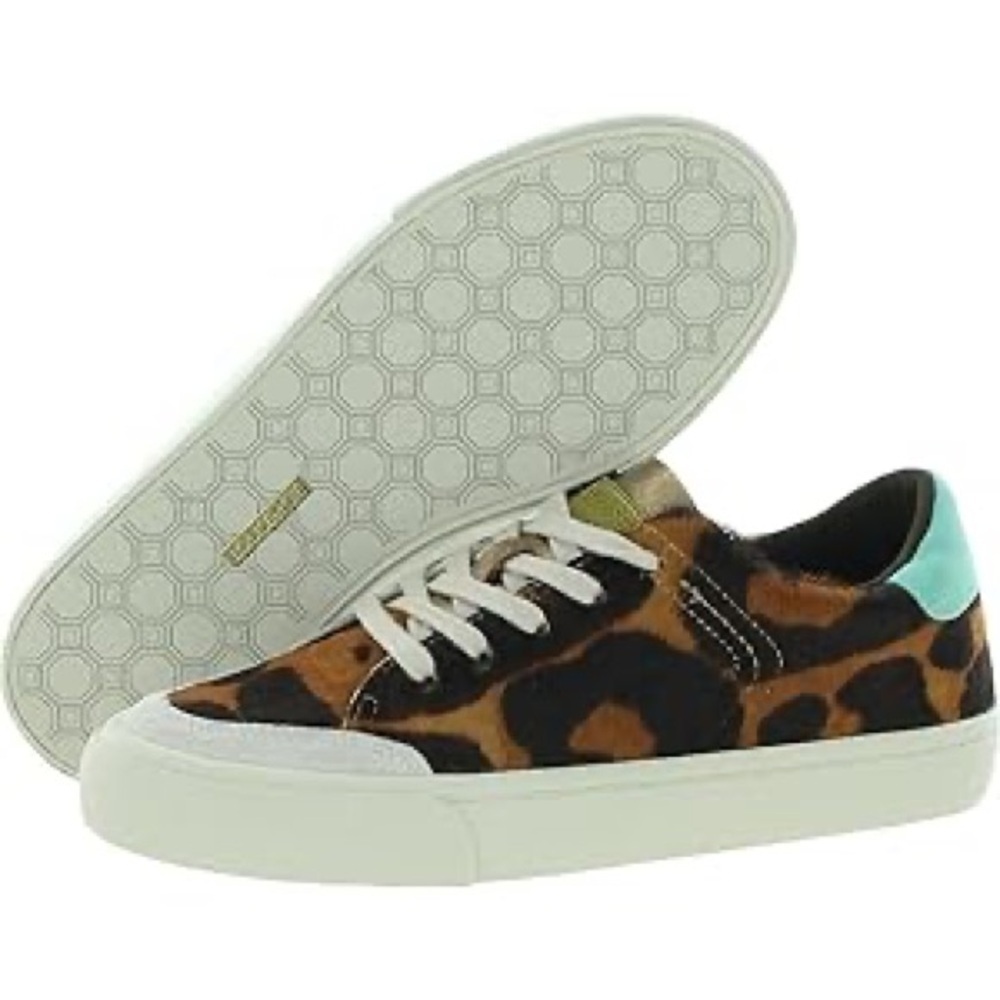Louise et Cie Lo-Baraz Leather Calf Hair Leopard Print Sneakers Size 9